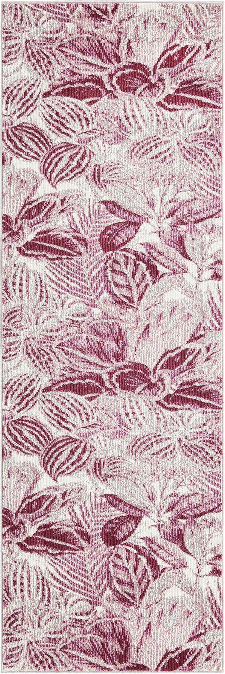 Fuchsia 2' x 6' Blossom Runner Area Rug 100% Polypropylene With Cotton Backing Easy Clean Colorful Blooming Blossoming Flower Floral Plant Carpet for Living Dining Room Office Dorms for Sale at Rug Engine