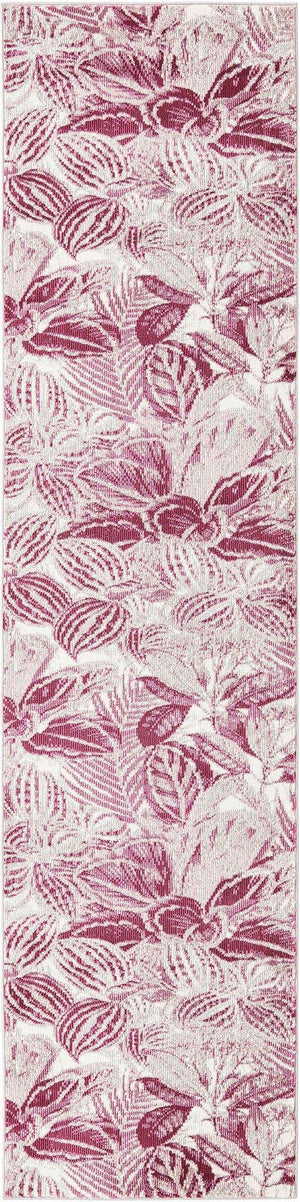 Fuchsia 2' x 8' Blossom Runner Area Rug 100% Polypropylene With Cotton Backing Easy Clean Colorful Blooming Blossoming Flower Floral Plant Carpet for Living Dining Room Office Dorms for Sale at Rug Engine