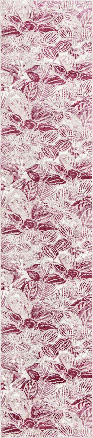 Fuchsia 2' 7 x 12' Blossom Runner Area Rug 100% Polypropylene With Cotton Backing Easy Clean Colorful Blooming Blossoming Flower Floral Plant Carpet for Living Dining Room Office Dorms for Sale at Rug Engine