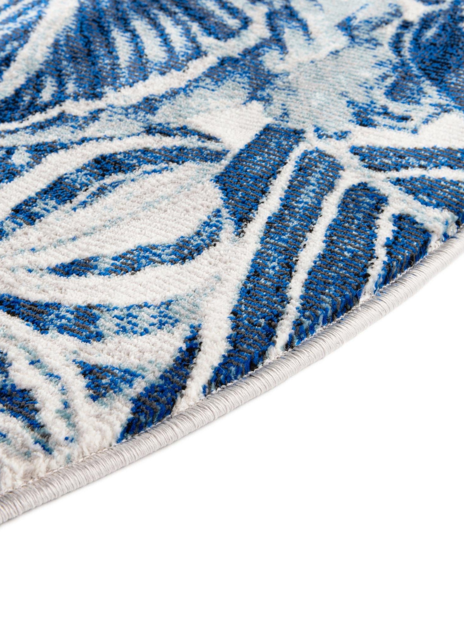 Navy Blue 5' 3 x 5' 3 Blossom Round Area Rug 100% Polypropylene With Cotton Backing Easy Clean Colorful Blooming Blossoming Flower Floral Plant Carpet for Living Dining Room Office Dorms for Sale at Rug Engine