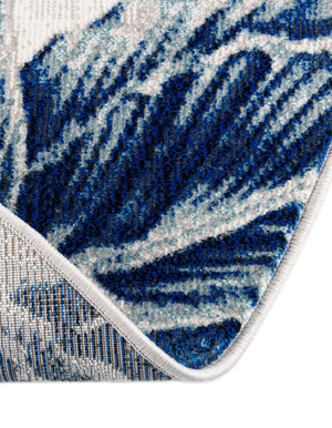 Navy Blue 5' 3 x 5' 3 Blossom Round Area Rug 100% Polypropylene With Cotton Backing Easy Clean Colorful Blooming Blossoming Flower Floral Plant Carpet for Living Dining Room Office Dorms for Sale at Rug Engine
