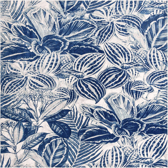 Navy Blue 10' x 10' Blossom Square Area Rug 100% Polypropylene With Cotton Backing Easy Clean Colorful Blooming Blossoming Flower Floral Plant Carpet for Living Dining Room Office Dorms for Sale at Rug Engine