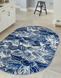 Navy Blue 5' 3 x 7' 10 Blossom Oval Area Rug 100% Polypropylene With Cotton Backing Easy Clean Colorful Blooming Blossoming Flower Floral Plant Carpet for Living Dining Room Office Dorms for Sale at Rug Engine