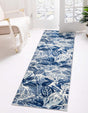 Navy Blue 2' x 8' Blossom Runner Area Rug 100% Polypropylene With Cotton Backing Easy Clean Colorful Blooming Blossoming Flower Floral Plant Carpet for Living Dining Room Office Dorms for Sale at Rug Engine