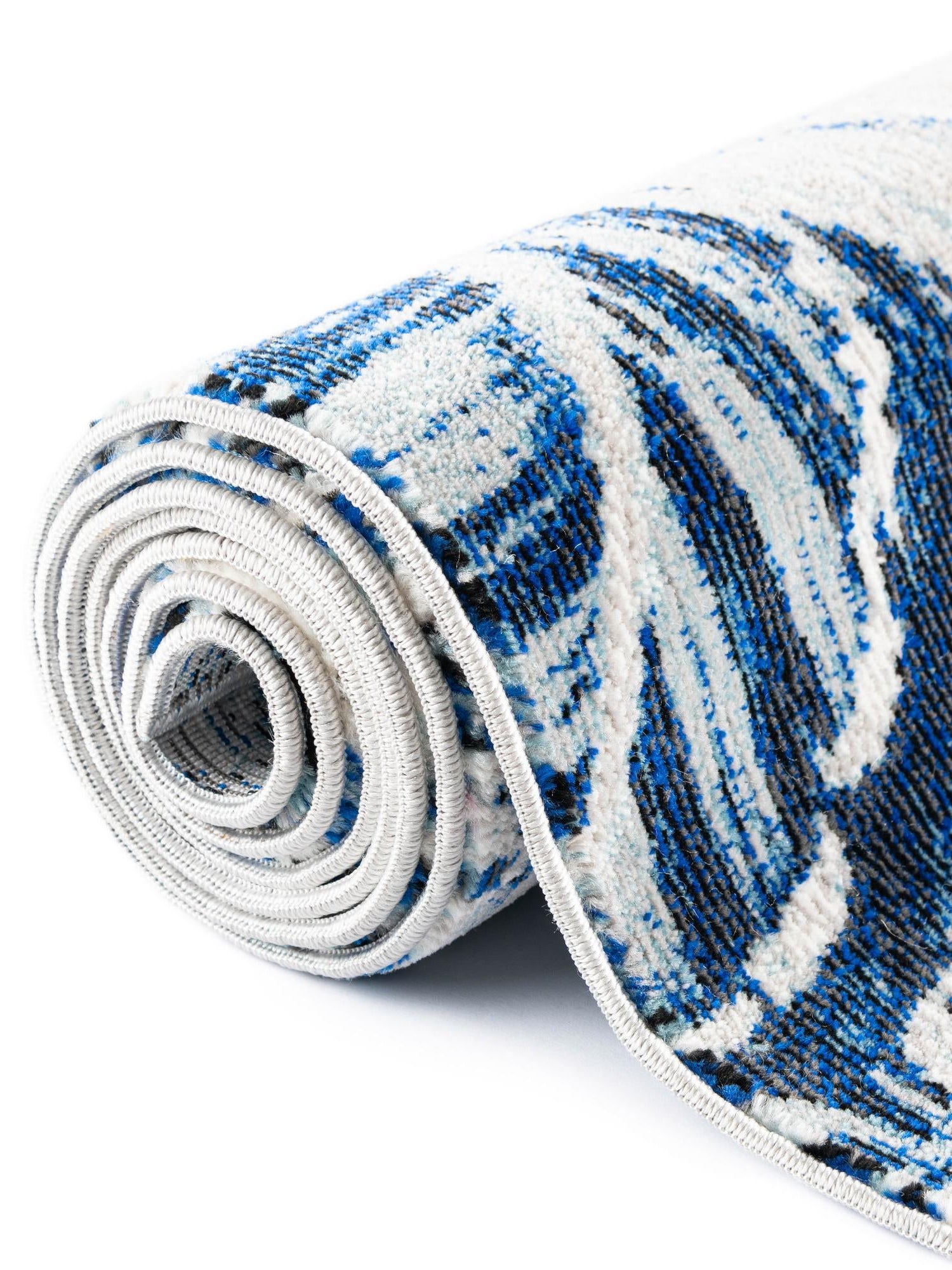 Navy Blue 2' x 8' Blossom Runner Area Rug 100% Polypropylene With Cotton Backing Easy Clean Colorful Blooming Blossoming Flower Floral Plant Carpet for Living Dining Room Office Dorms for Sale at Rug Engine