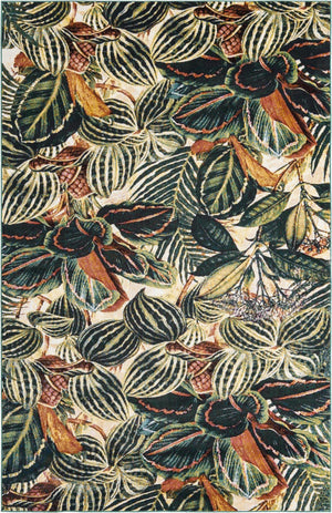Multicolor 5' 3 x 7' 10 Blossom Rectangle Area Rug 100% Polypropylene With Cotton Backing Easy Clean Colorful Blooming Blossoming Flower Floral Plant Carpet for Living Dining Room Office Dorms for Sale at Rug Engine