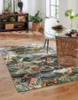 Multicolor 4' x 6' Blossom Rectangle Area Rug 100% Polypropylene With Cotton Backing Easy Clean Colorful Blooming Blossoming Flower Floral Plant Carpet for Living Dining Room Office Dorms for Sale at Rug Engine