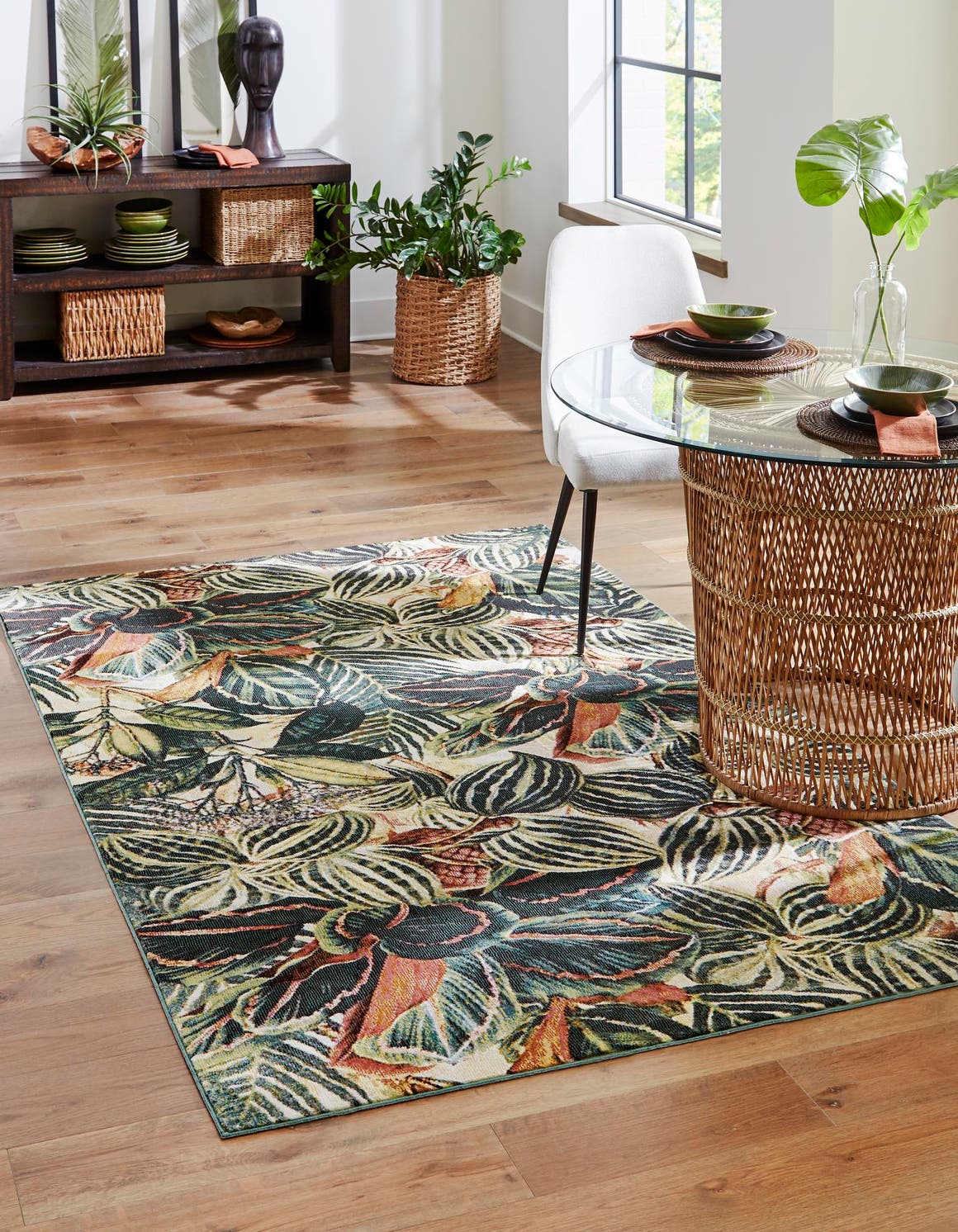 Multicolor 10' x 14' Blossom Rectangle Area Rug 100% Polypropylene With Cotton Backing Easy Clean Colorful Blooming Blossoming Flower Floral Plant Carpet for Living Dining Room Office Dorms for Sale at Rug Engine