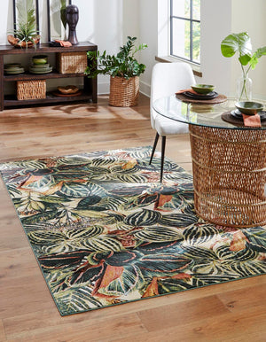 Multicolor 10' x 14' Blossom Rectangle Area Rug 100% Polypropylene With Cotton Backing Easy Clean Colorful Blooming Blossoming Flower Floral Plant Carpet for Living Dining Room Office Dorms for Sale at Rug Engine