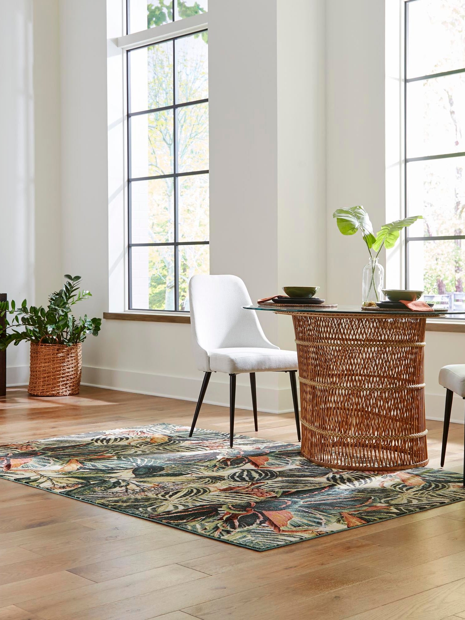 Multicolor 5' 3 x 7' 10 Blossom Rectangle Area Rug 100% Polypropylene With Cotton Backing Easy Clean Colorful Blooming Blossoming Flower Floral Plant Carpet for Living Dining Room Office Dorms for Sale at Rug Engine