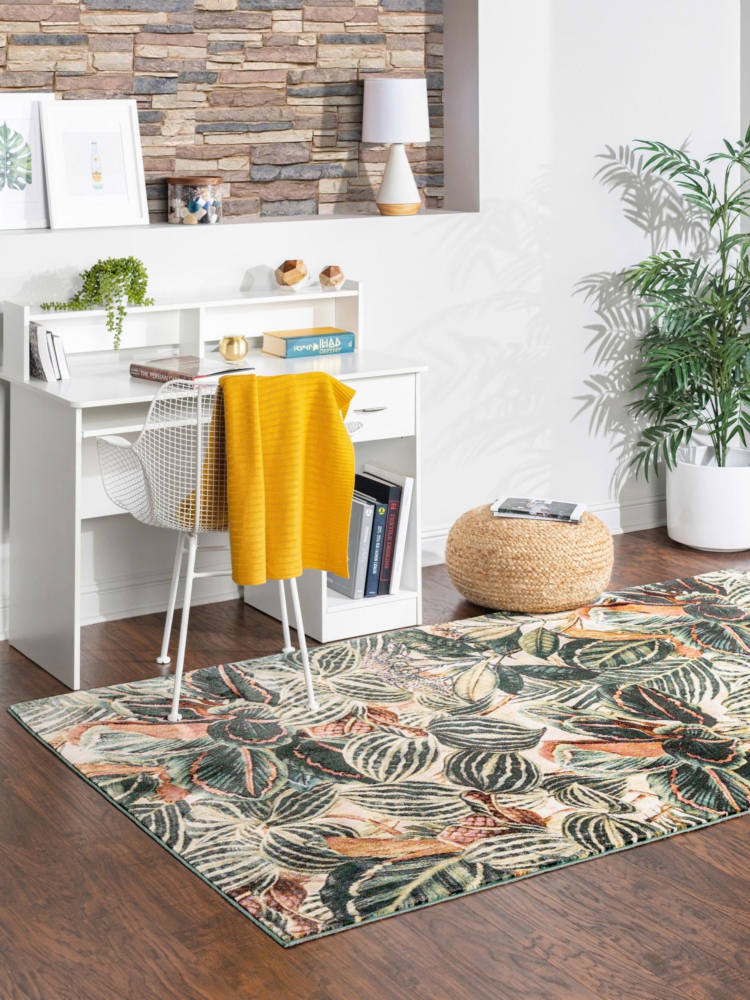 Multicolor 9' x 12' Blossom Rectangle Area Rug 100% Polypropylene With Cotton Backing Easy Clean Colorful Blooming Blossoming Flower Floral Plant Carpet for Living Dining Room Office Dorms for Sale at Rug Engine