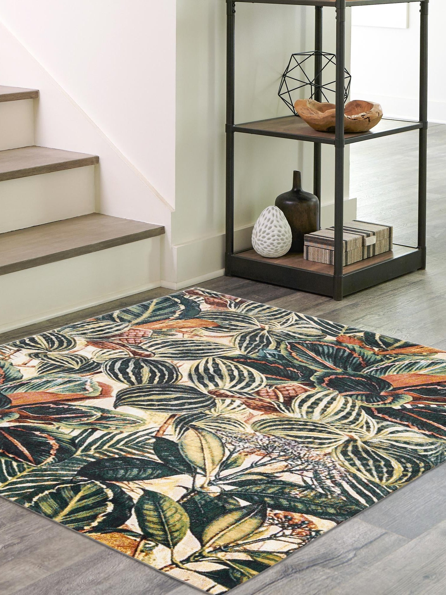 Multicolor 7' 10 x 7' 10 Blossom Square Area Rug 100% Polypropylene With Cotton Backing Easy Clean Colorful Blooming Blossoming Flower Floral Plant Carpet for Living Dining Room Office Dorms for Sale at Rug Engine
