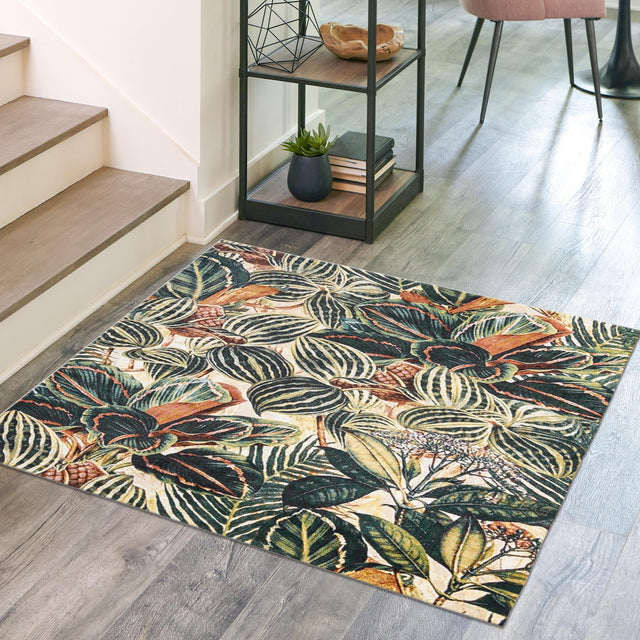 Multicolor 10' x 10' Blossom Square Area Rug 100% Polypropylene With Cotton Backing Easy Clean Colorful Blooming Blossoming Flower Floral Plant Carpet for Living Dining Room Office Dorms for Sale at Rug Engine