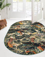 Multicolor 7' 10 x 10' Blossom Oval Area Rug 100% Polypropylene With Cotton Backing Easy Clean Colorful Blooming Blossoming Flower Floral Plant Carpet for Living Dining Room Office Dorms for Sale at Rug Engine