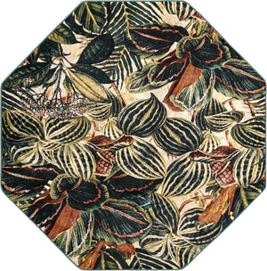 Multicolor 6' x 6' Blossom Octagon Area Rug 100% Polypropylene With Cotton Backing Easy Clean Colorful Blooming Blossoming Flower Floral Plant Carpet for Living Dining Room Office Dorms for Sale at Rug Engine