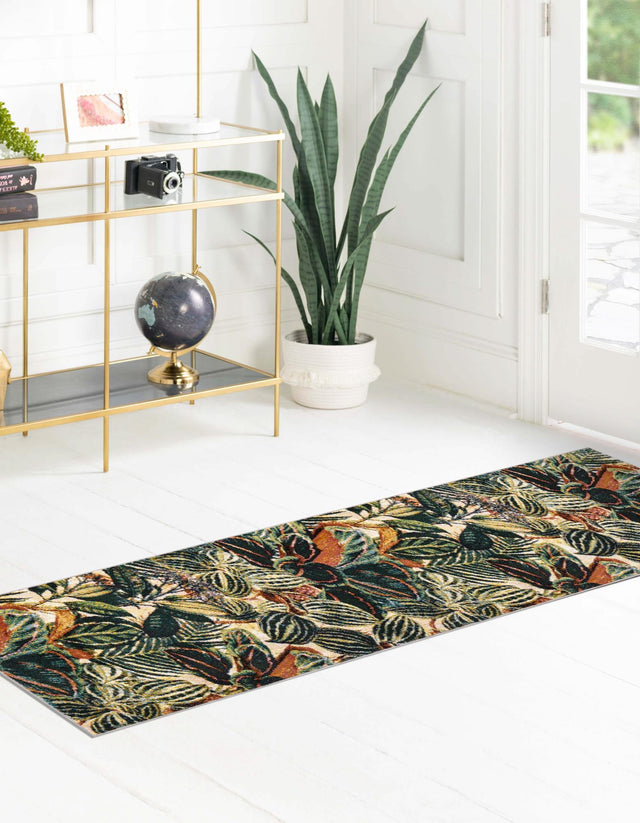 Multicolor 2' x 6' Blossom Runner Area Rug 100% Polypropylene With Cotton Backing Easy Clean Colorful Blooming Blossoming Flower Floral Plant Carpet for Living Dining Room Office Dorms for Sale at Rug Engine