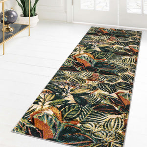 Multicolor 2' 7 x 12' Blossom Runner Area Rug 100% Polypropylene With Cotton Backing Easy Clean Colorful Blooming Blossoming Flower Floral Plant Carpet for Living Dining Room Office Dorms for Sale at Rug Engine