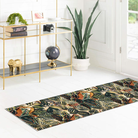 Multicolor 2' x 8' Blossom Runner Area Rug 100% Polypropylene With Cotton Backing Easy Clean Colorful Blooming Blossoming Flower Floral Plant Carpet for Living Dining Room Office Dorms for Sale at Rug Engine