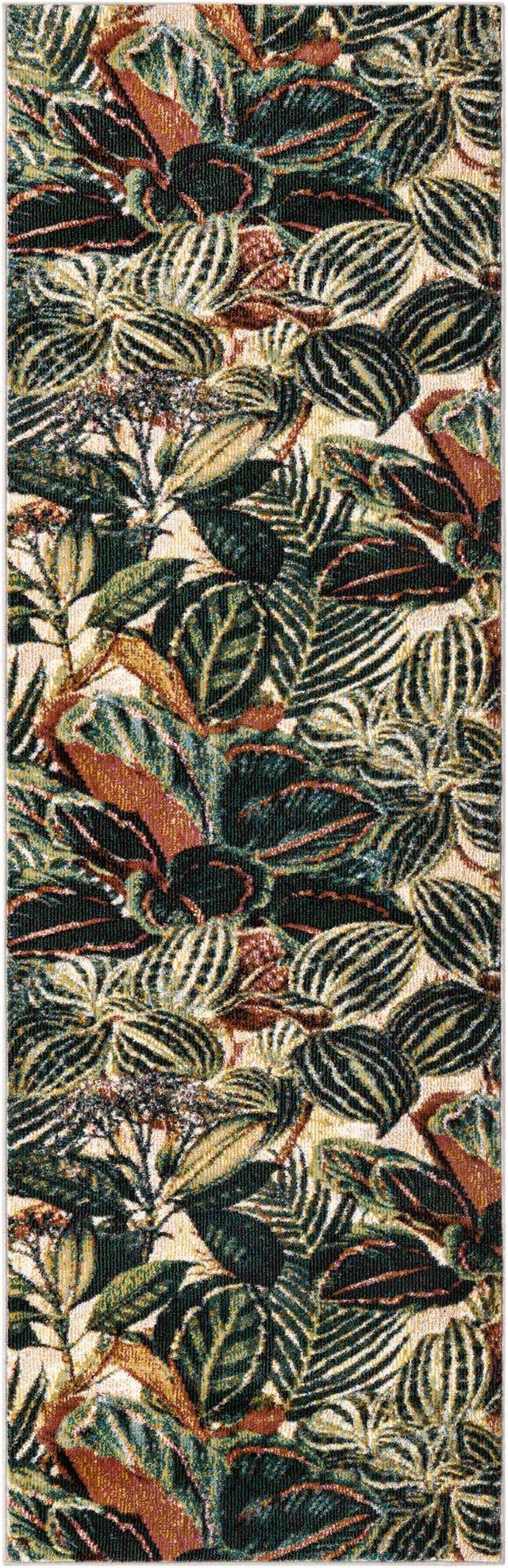 Multicolor 2' x 6' Blossom Runner Area Rug 100% Polypropylene With Cotton Backing Easy Clean Colorful Blooming Blossoming Flower Floral Plant Carpet for Living Dining Room Office Dorms for Sale at Rug Engine