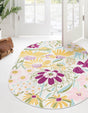 White 7' 10 x 10' Bloom Oval Area Rug 100% Polypropylene With Cotton Backing Easy Clean Colorful Blooming Flower Floral Carpet for Living Dining Room Office Dorms for Sale at Rug Engine