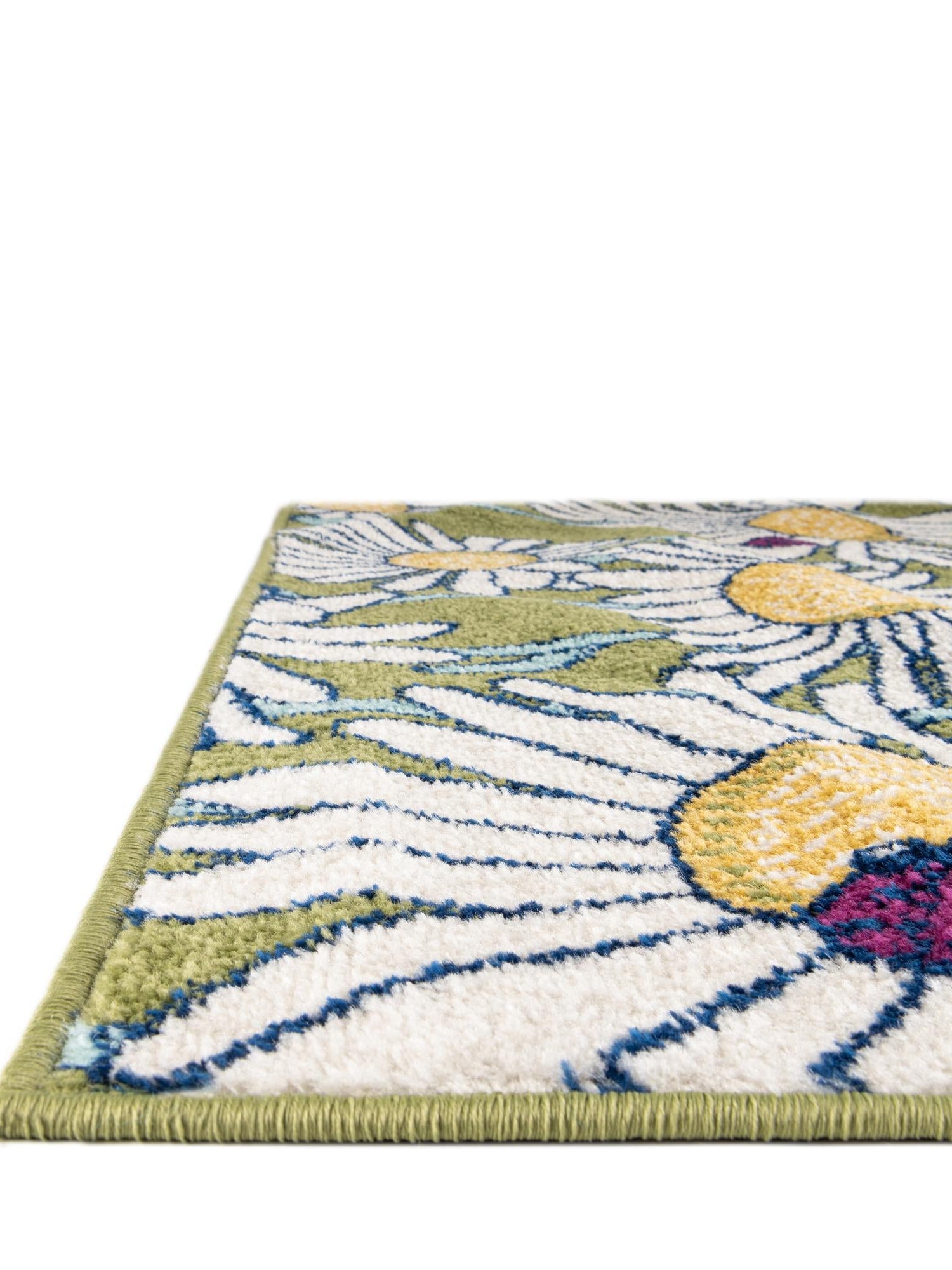Green 10' x 14' Bloom Rectangle Area Rug 100% Polypropylene With Cotton Backing Easy Clean Colorful Blooming Flower Floral Carpet for Living Dining Room Office Dorms for Sale at Rug Engine