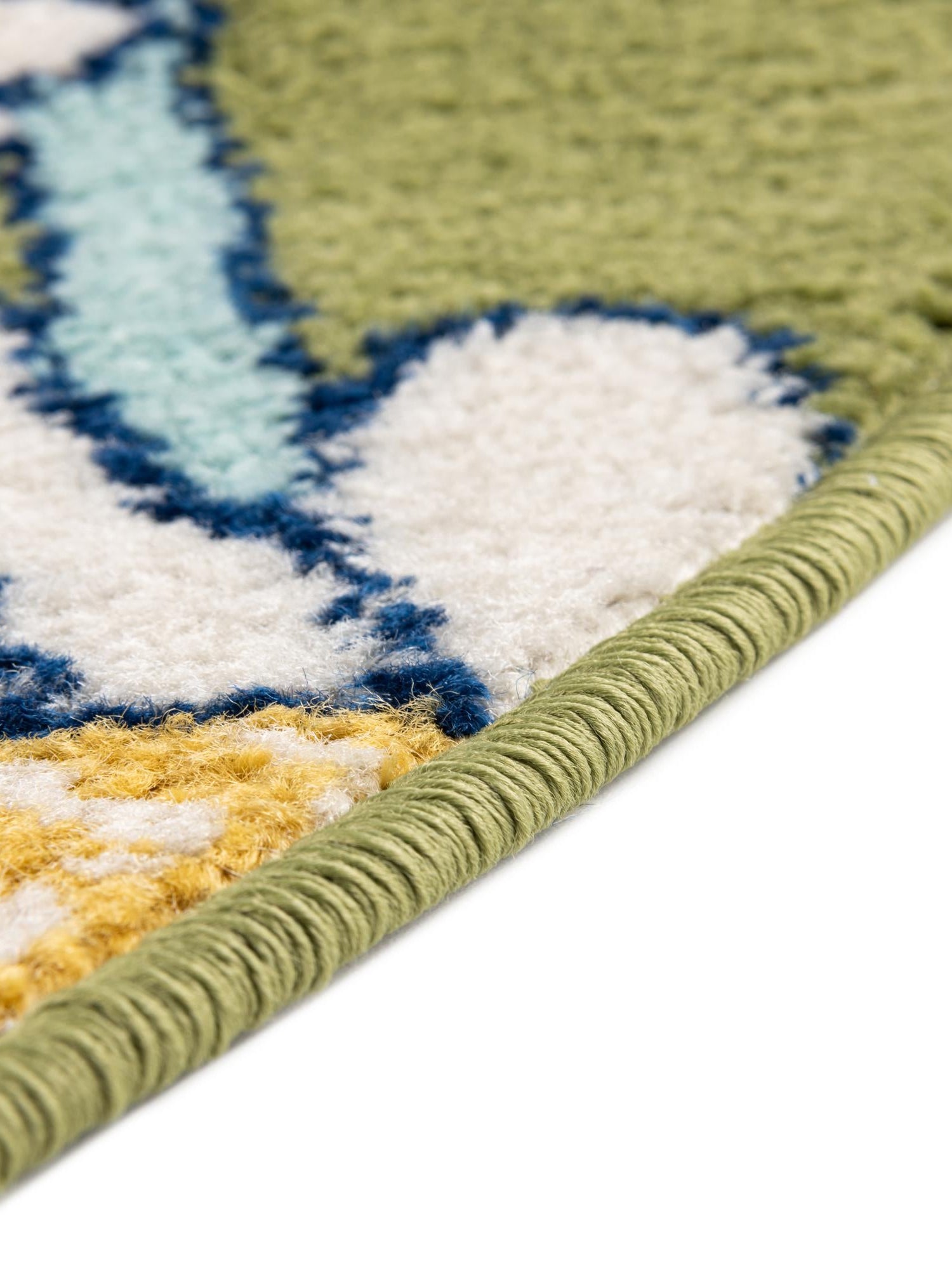 Green 6' x 6' Bloom Round Area Rug 100% Polypropylene With Cotton Backing Easy Clean Colorful Blooming Flower Floral Carpet for Living Dining Room Office Dorms for Sale at Rug Engine