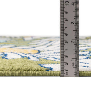Green 6' x 9' Bloom Oval Area Rug 100% Polypropylene With Cotton Backing Easy Clean Colorful Blooming Flower Floral Carpet for Living Dining Room Office Dorms for Sale at Rug Engine