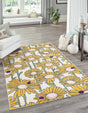 White 7' 10 x 10' Bloom Rectangle Area Rug 100% Polypropylene With Cotton Backing Easy Clean Colorful Blooming Flower Floral Carpet for Living Dining Room Office Dorms for Sale at Rug Engine