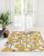 White 7' 10 x 7' 10 Bloom Square Area Rug 100% Polypropylene With Cotton Backing Easy Clean Colorful Blooming Flower Floral Carpet for Living Dining Room Office Dorms for Sale at Rug Engine