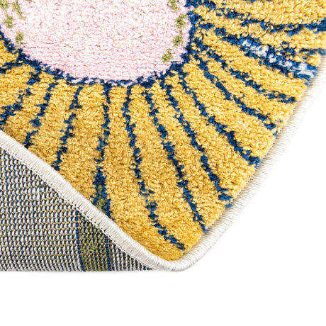 White 7' 10 x 10' Bloom Oval Area Rug 100% Polypropylene With Cotton Backing Easy Clean Colorful Blooming Flower Floral Carpet for Living Dining Room Office Dorms for Sale at Rug Engine
