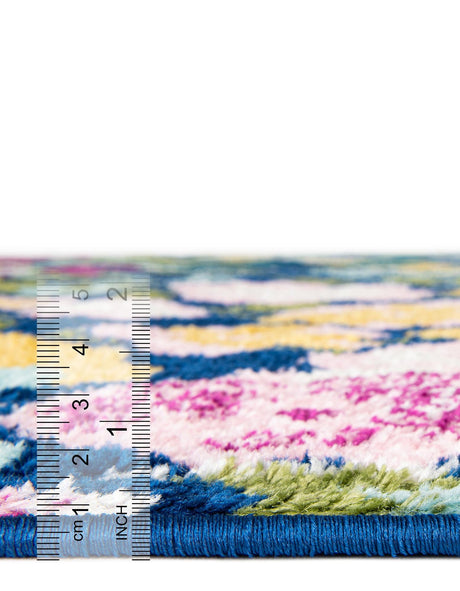 Multicolor 7' 1 x 7' 1 Bloom Octagon Area Rug 100% Polypropylene With Cotton Backing Easy Clean Colorful Blooming Flower Floral Carpet for Living Dining Room Office Dorms for Sale at Rug Engine