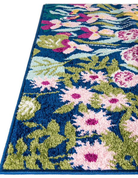 Multicolor 7' 1 x 7' 1 Bloom Octagon Area Rug 100% Polypropylene With Cotton Backing Easy Clean Colorful Blooming Flower Floral Carpet for Living Dining Room Office Dorms for Sale at Rug Engine