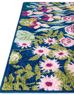 Multicolor 2' 7 x 10' Bloom Runner Area Rug 100% Polypropylene With Cotton Backing Easy Clean Colorful Blooming Flower Floral Carpet for Living Dining Room Office Dorms for Sale at Rug Engine