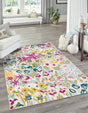 Pink 10' x 13' 1 Bloom Rectangle Area Rug 100% Polypropylene With Cotton Backing Easy Clean Colorful Blooming Flower Floral Carpet for Living Dining Room Office Dorms for Sale at Rug Engine