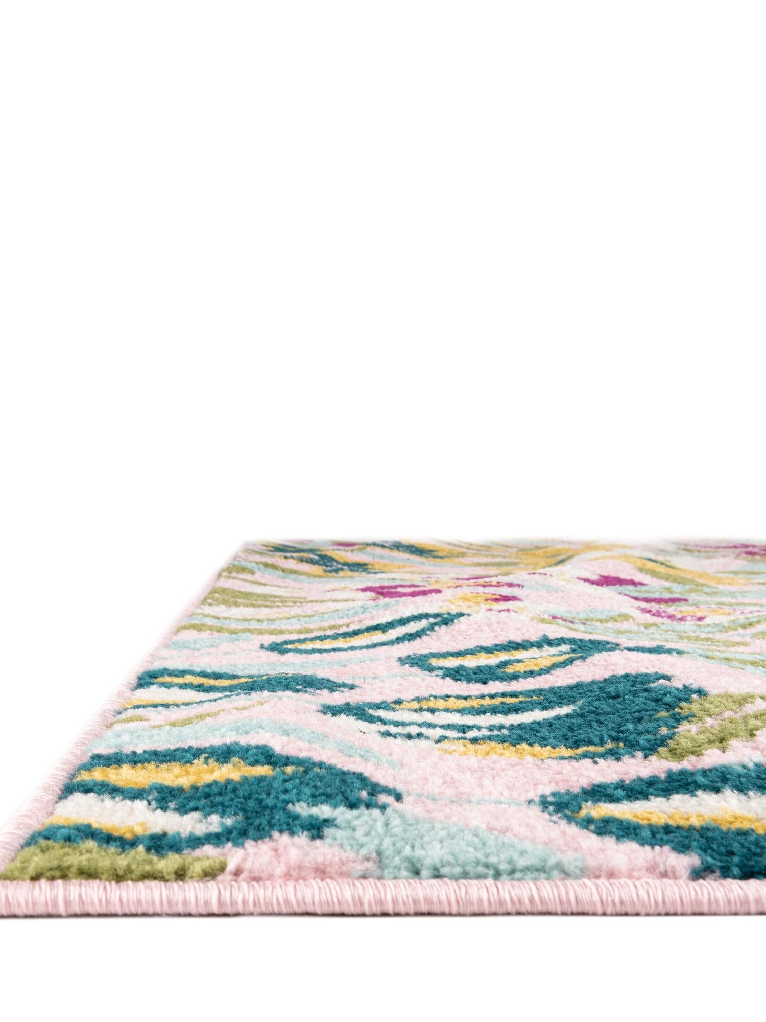 Pink 10' x 14' Bloom Rectangle Area Rug 100% Polypropylene With Cotton Backing Easy Clean Colorful Blooming Flower Floral Carpet for Living Dining Room Office Dorms for Sale at Rug Engine
