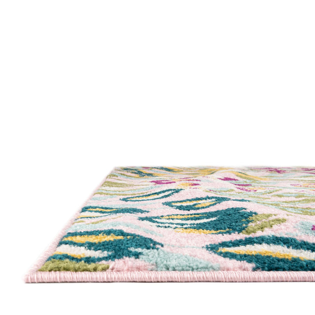 Pink 10' x 14' Bloom Rectangle Area Rug 100% Polypropylene With Cotton Backing Easy Clean Colorful Blooming Flower Floral Carpet for Living Dining Room Office Dorms for Sale at Rug Engine