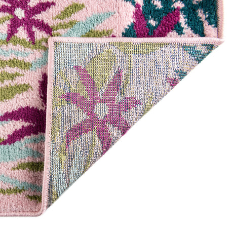 Pink 10' x 13' 1 Bloom Rectangle Area Rug 100% Polypropylene With Cotton Backing Easy Clean Colorful Blooming Flower Floral Carpet for Living Dining Room Office Dorms for Sale at Rug Engine