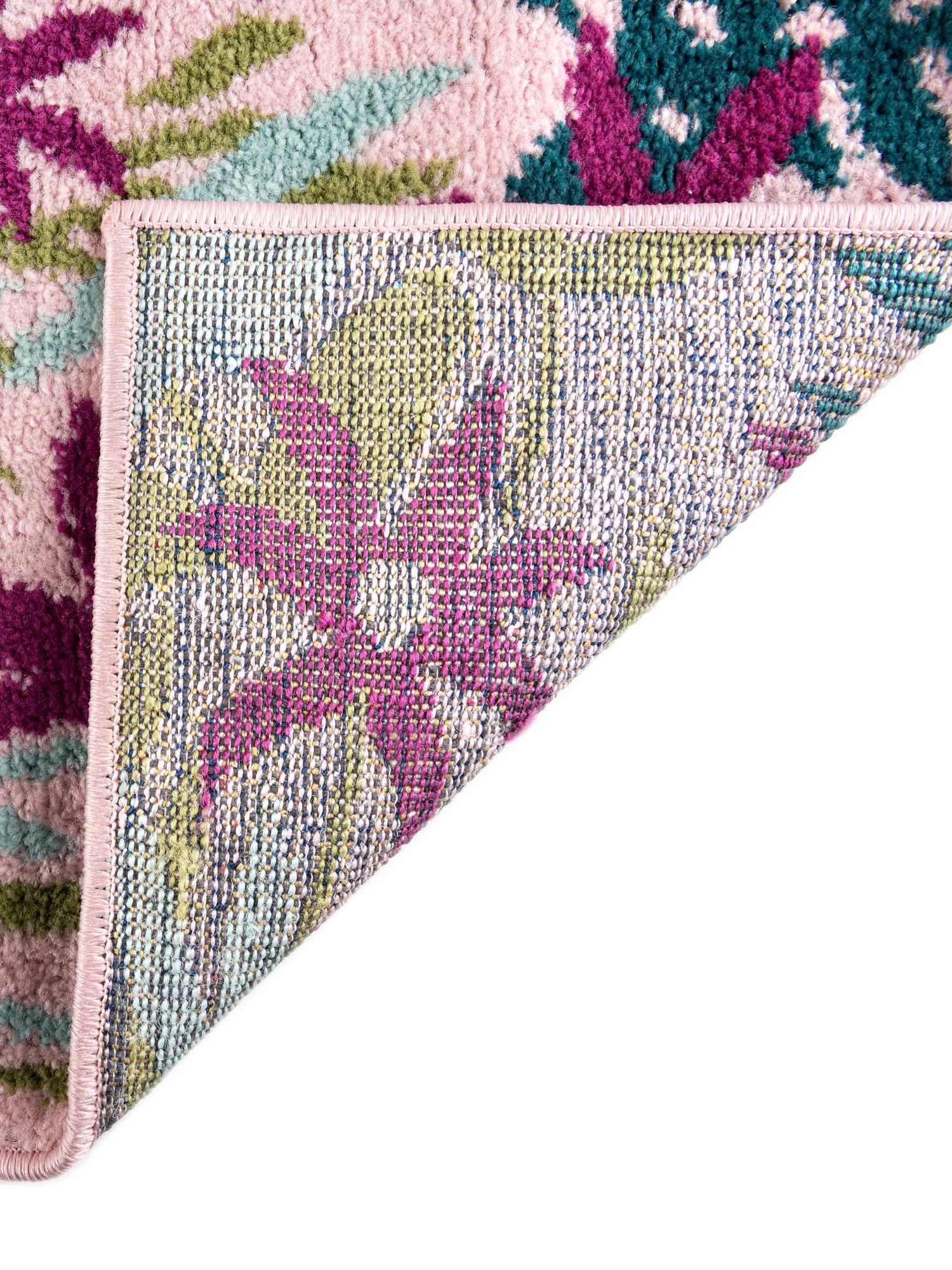 Pink 10' x 14' Bloom Rectangle Area Rug 100% Polypropylene With Cotton Backing Easy Clean Colorful Blooming Flower Floral Carpet for Living Dining Room Office Dorms for Sale at Rug Engine