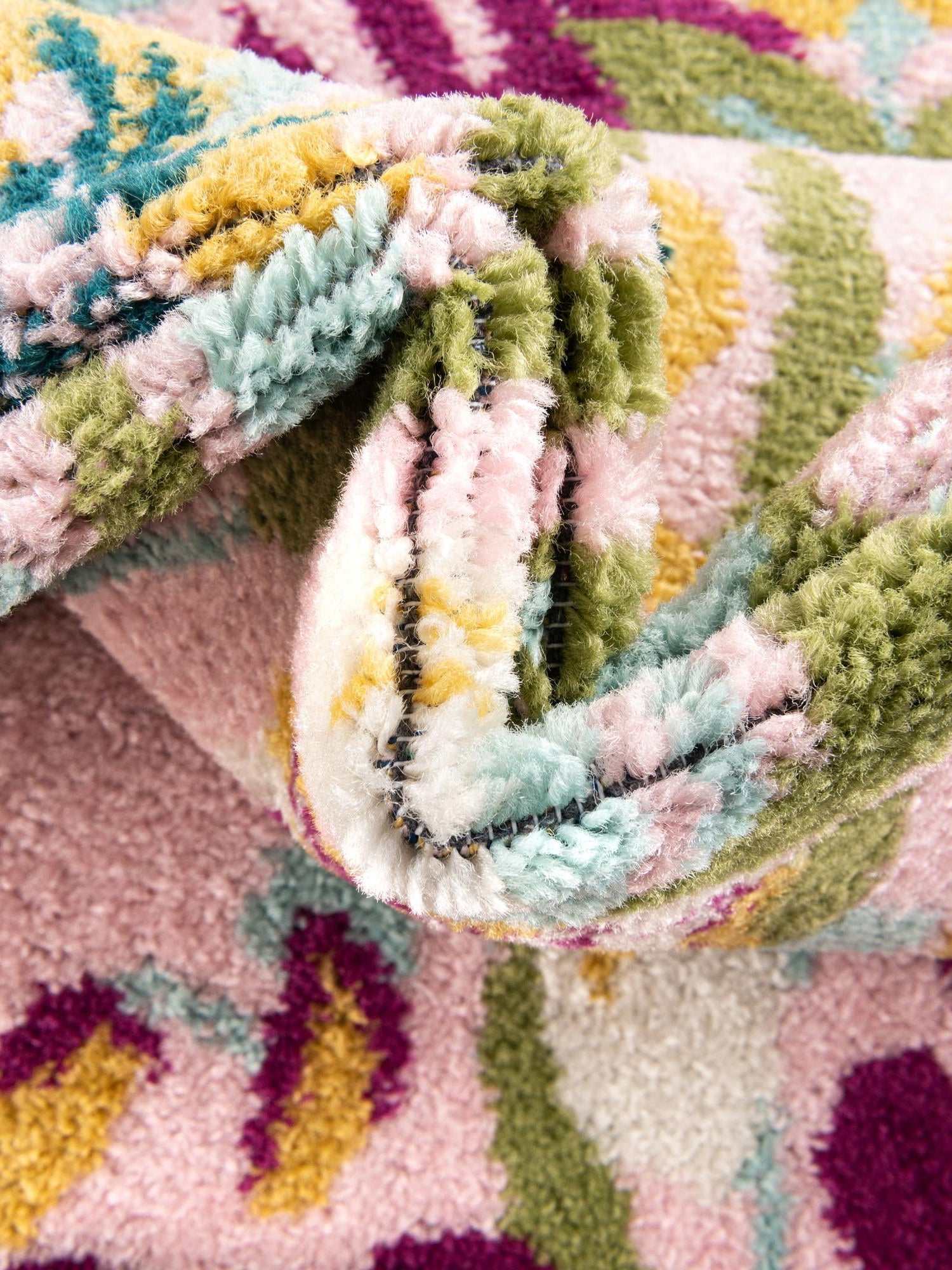 Pink 7' 10 x 7' 10 Bloom Round Area Rug 100% Polypropylene With Cotton Backing Easy Clean Colorful Blooming Flower Floral Carpet for Living Dining Room Office Dorms for Sale at Rug Engine