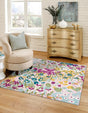 Pink 10' x 10' Bloom Square Area Rug 100% Polypropylene With Cotton Backing Easy Clean Colorful Blooming Flower Floral Carpet for Living Dining Room Office Dorms for Sale at Rug Engine