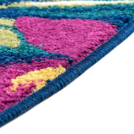 Navy Blue 7' 10 x 10' Bloom Oval Area Rug 100% Polypropylene With Cotton Backing Easy Clean Colorful Blooming Flower Floral Carpet for Living Dining Room Office Dorms for Sale at Rug Engine