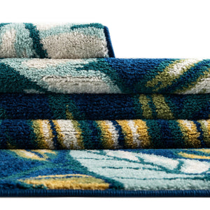 Navy Blue 5' 3 x 7' 10 Bloom Oval Area Rug 100% Polypropylene With Cotton Backing Easy Clean Colorful Blooming Flower Floral Carpet for Living Dining Room Office Dorms for Sale at Rug Engine