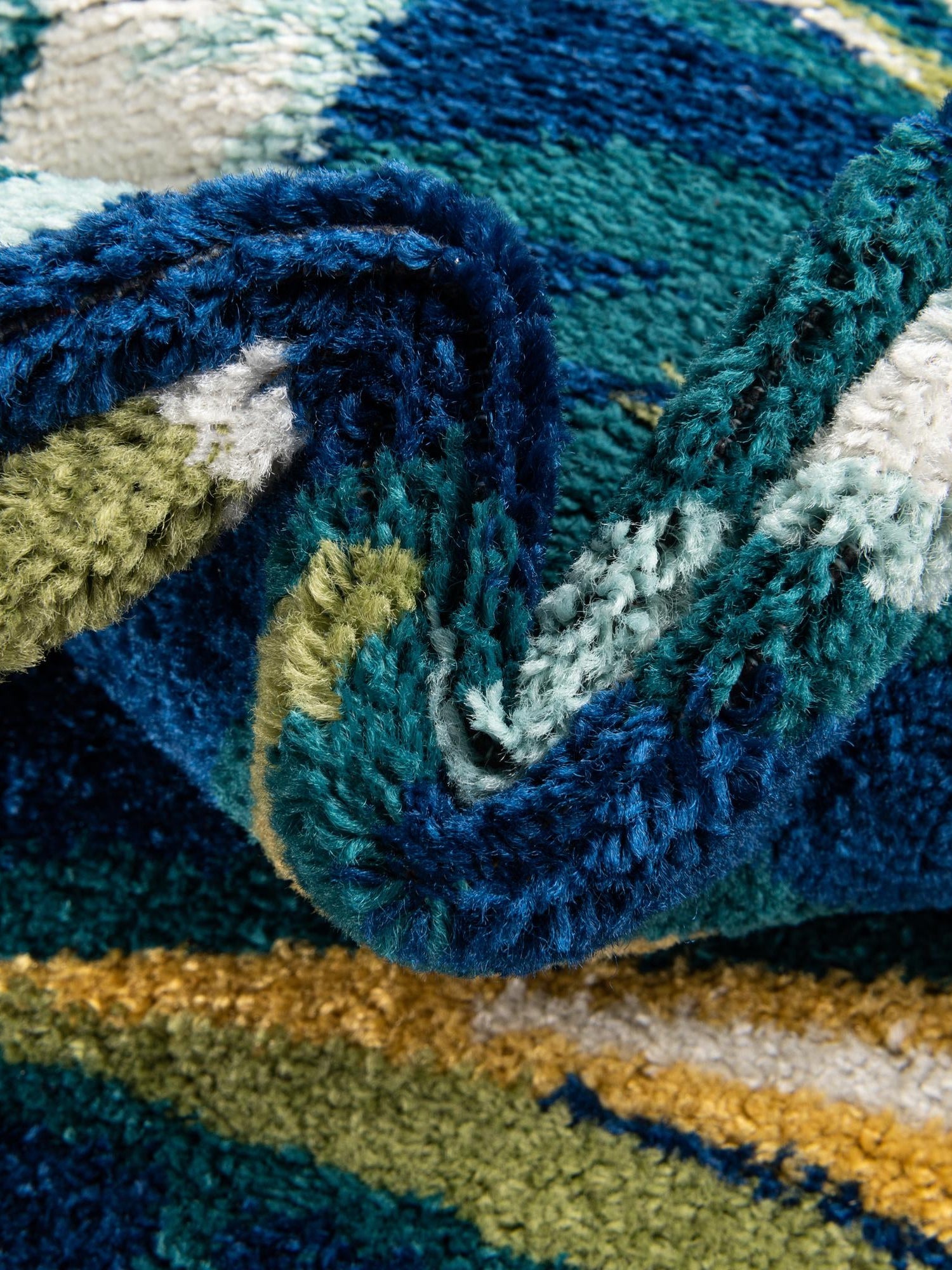Navy Blue 2' 7 x 12' Bloom Runner Area Rug 100% Polypropylene With Cotton Backing Easy Clean Colorful Blooming Flower Floral Carpet for Living Dining Room Office Dorms for Sale at Rug Engine