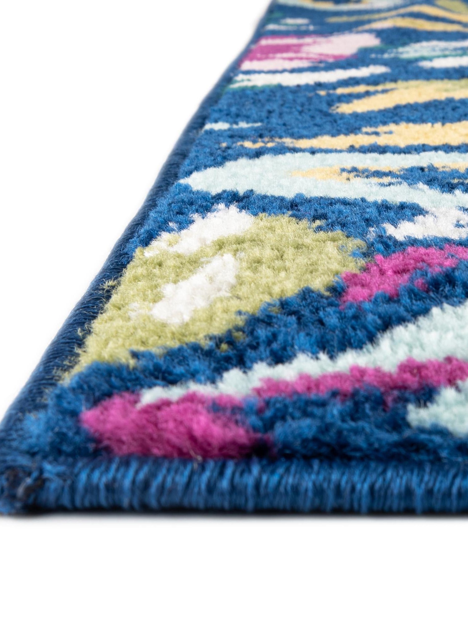 Navy Blue 10' x 14' Bloom Rectangle Area Rug 100% Polypropylene With Cotton Backing Easy Clean Colorful Blooming Flower Floral Carpet for Living Dining Room Office Dorms for Sale at Rug Engine