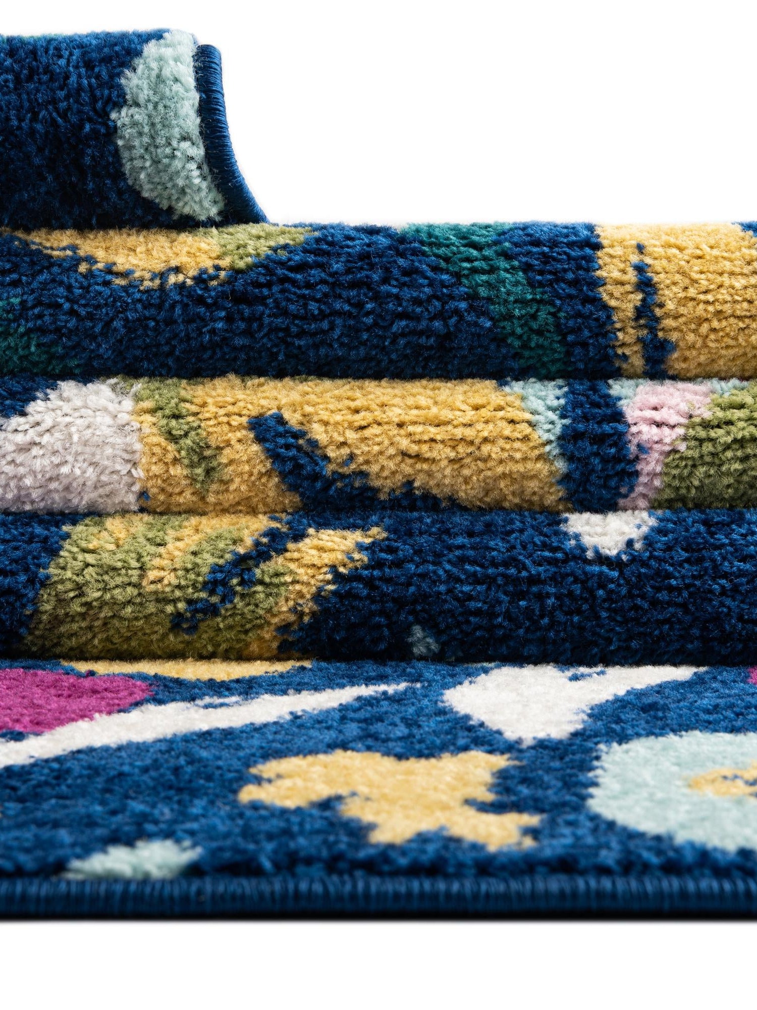 Navy Blue 7' 10 x 10' Bloom Oval Area Rug 100% Polypropylene With Cotton Backing Easy Clean Colorful Blooming Flower Floral Carpet for Living Dining Room Office Dorms for Sale at Rug Engine