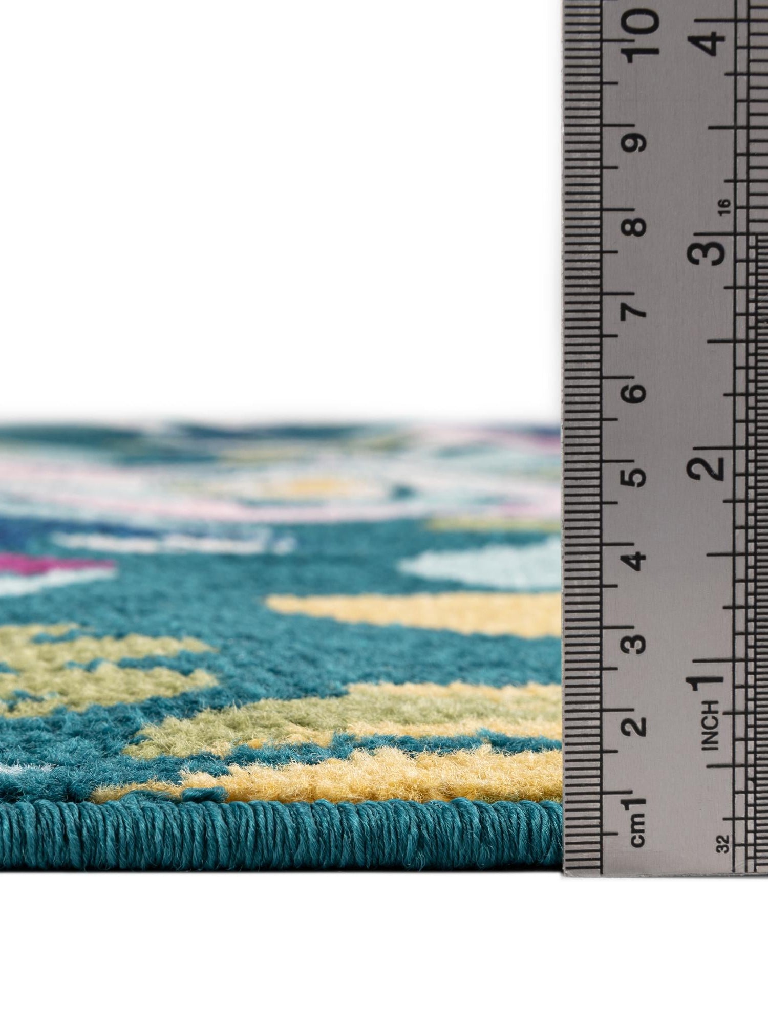 Teal 10' x 14' Bloom Rectangle Area Rug 100% Polypropylene With Cotton Backing Easy Clean Colorful Blooming Flower Floral Carpet for Living Dining Room Office Dorms for Sale at Rug Engine