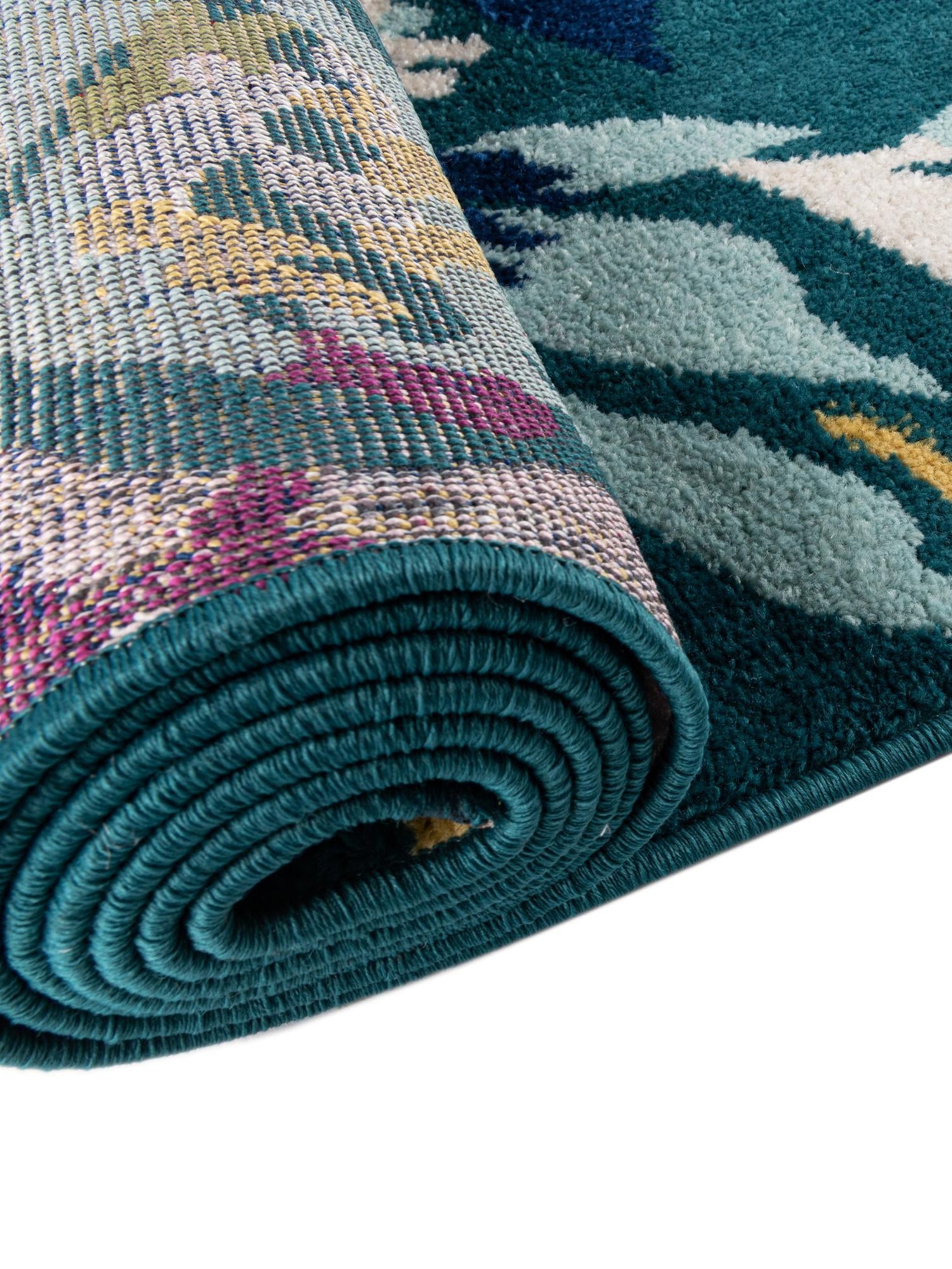 Teal 2' x 3' 1 Bloom Rectangle Area Rug 100% Polypropylene With Cotton Backing Easy Clean Colorful Blooming Flower Floral Carpet for Living Dining Room Office Dorms for Sale at Rug Engine