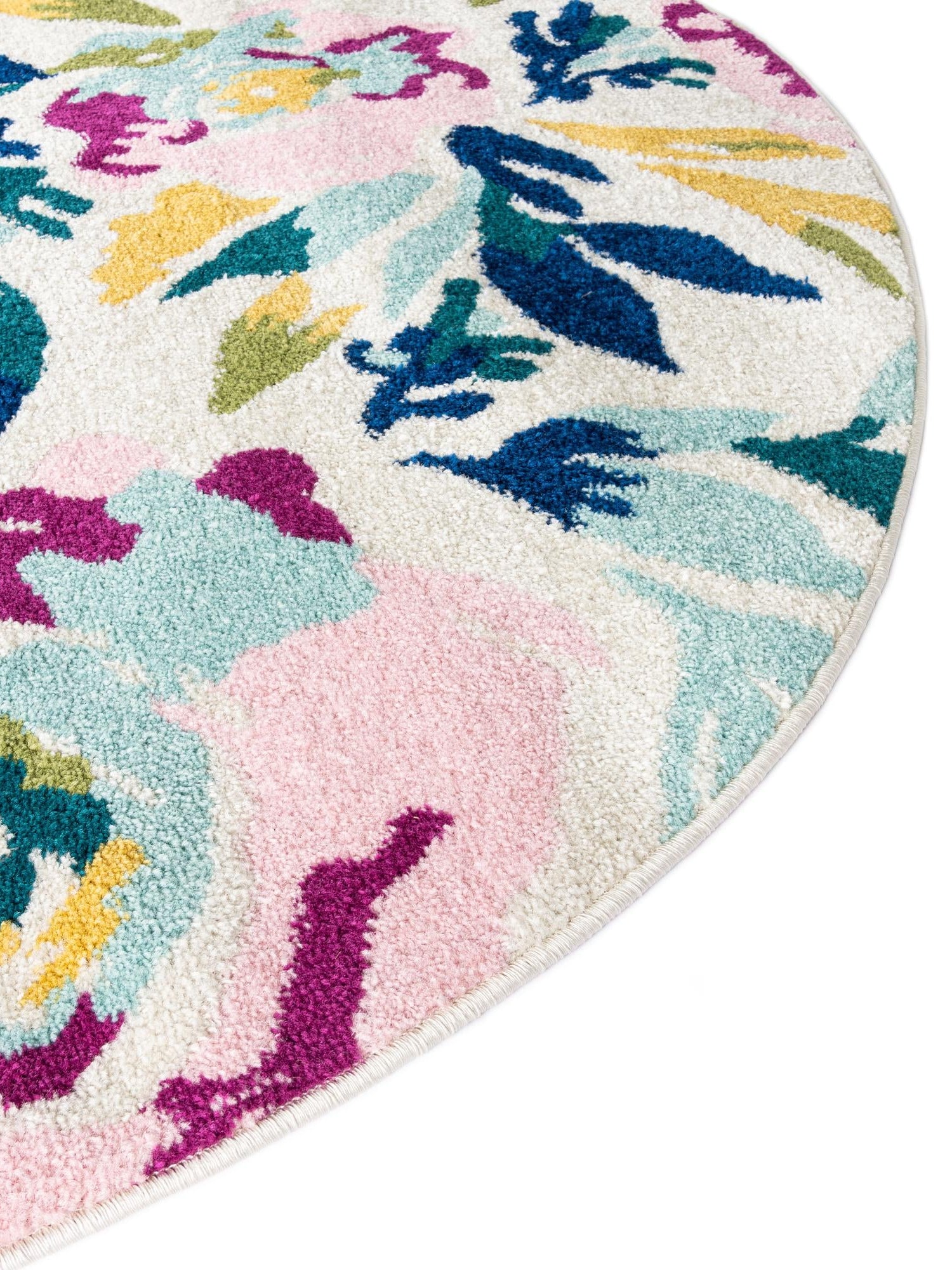 White 7' 10 x 10' Bloom Oval Area Rug 100% Polypropylene With Cotton Backing Easy Clean Colorful Blooming Flower Floral Carpet for Living Dining Room Office Dorms for Sale at Rug Engine