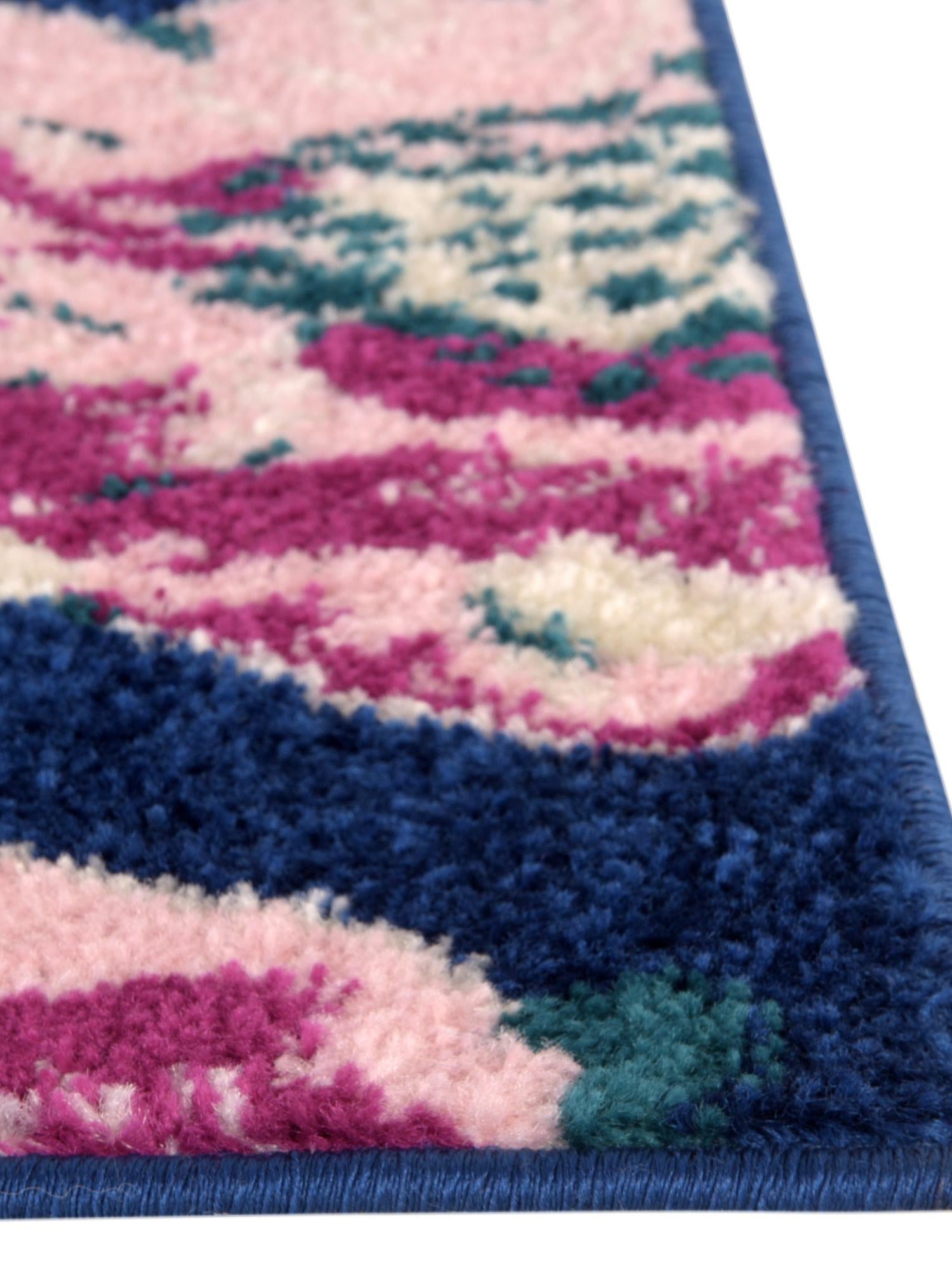 Navy Blue 10' x 14' Bloom Rectangle Area Rug 100% Polypropylene With Cotton Backing Easy Clean Colorful Blooming Flower Floral Carpet for Living Dining Room Office Dorms for Sale at Rug Engine