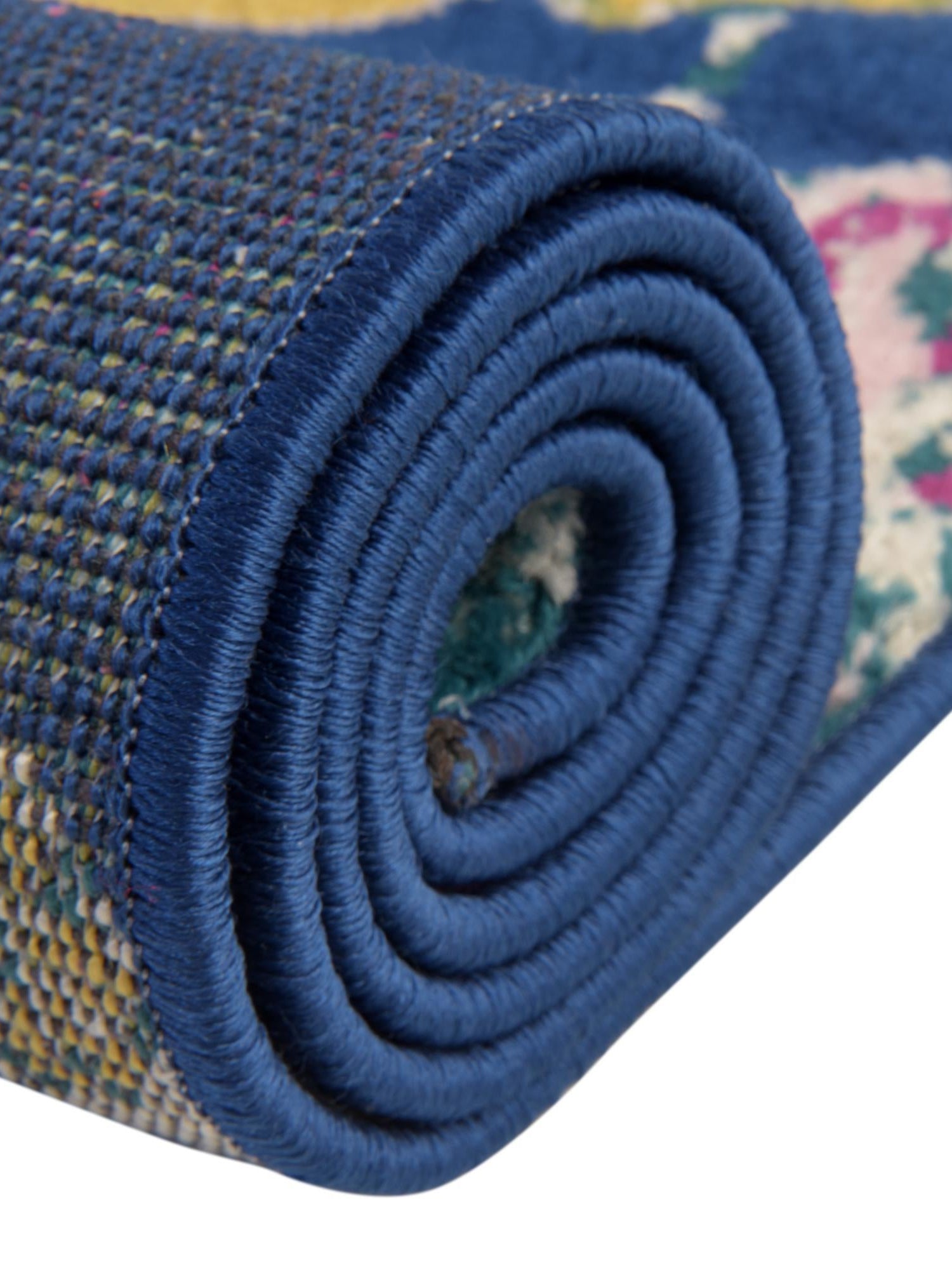 Navy Blue 2' 7 x 12' Bloom Runner Area Rug 100% Polypropylene With Cotton Backing Easy Clean Colorful Blooming Flower Floral Carpet for Living Dining Room Office Dorms for Sale at Rug Engine